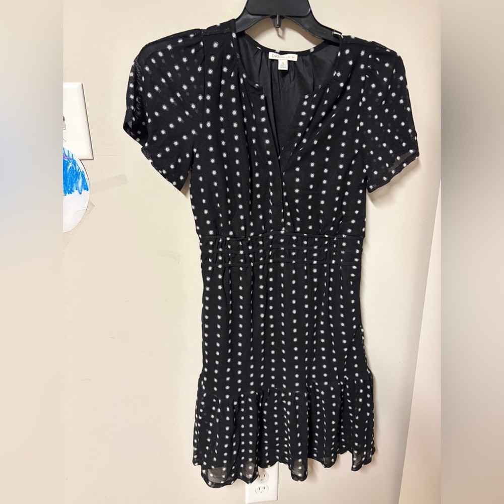 Cato Mesh Black Dress Polka Dots Womens Small Size Small